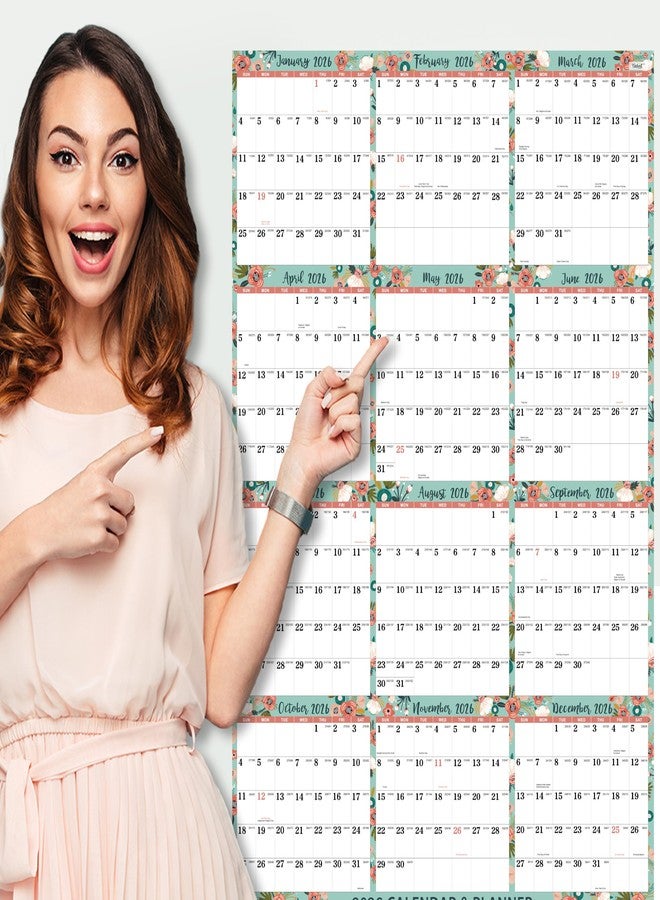 Coboll 2026 Calendar - Yearly 2026 Wall Calendar, January 2026 - December 2026, 22.4''x34.6, Paper Folded Wall Calendars 2026, Large Wall Calendar 12 Month One - Image 2